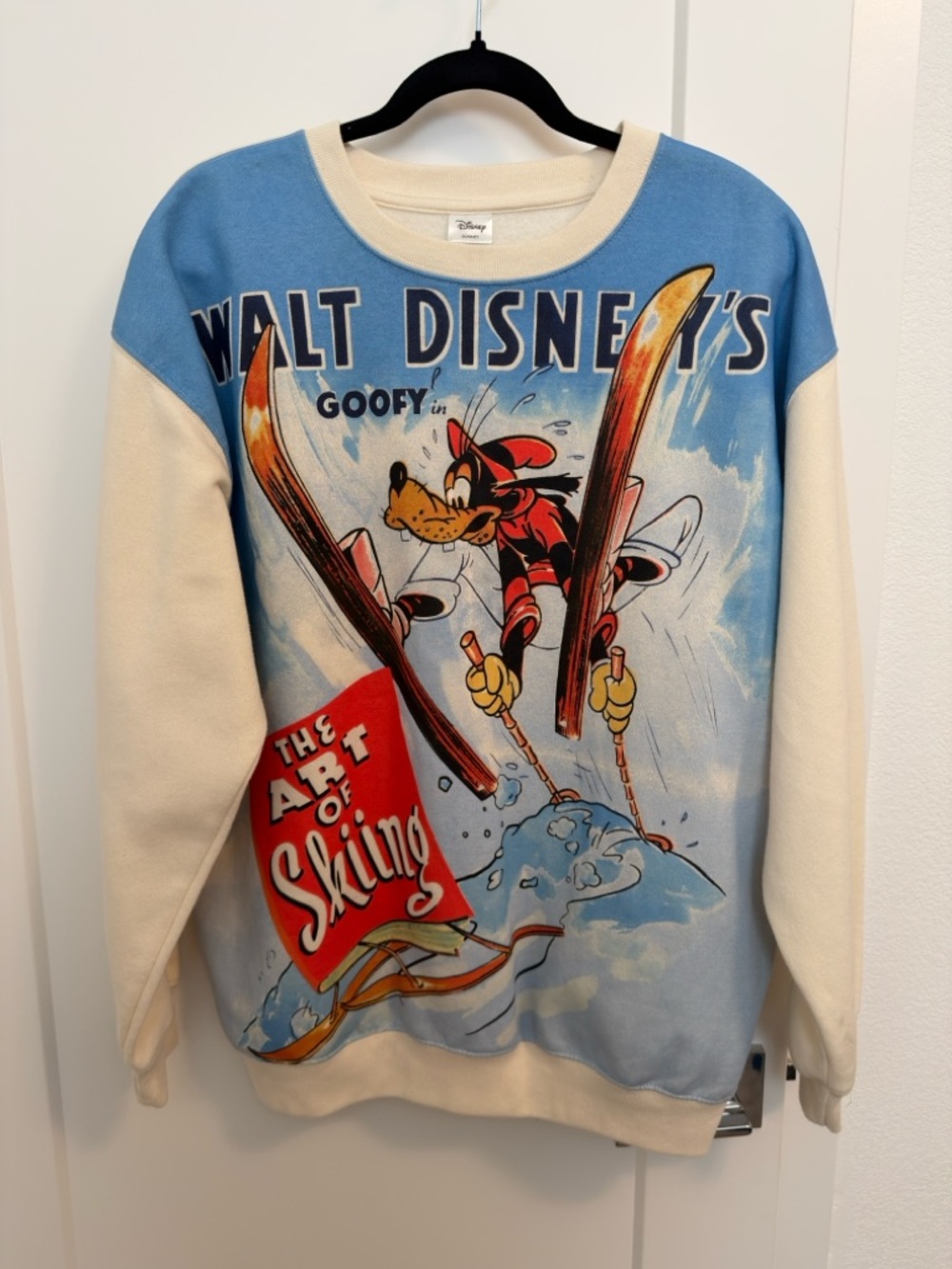Disney Goofy Blue & Cream Ski Graphic Sweatshirt - XL